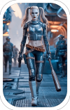 Tarjeticas Harley Quinn futurista 01