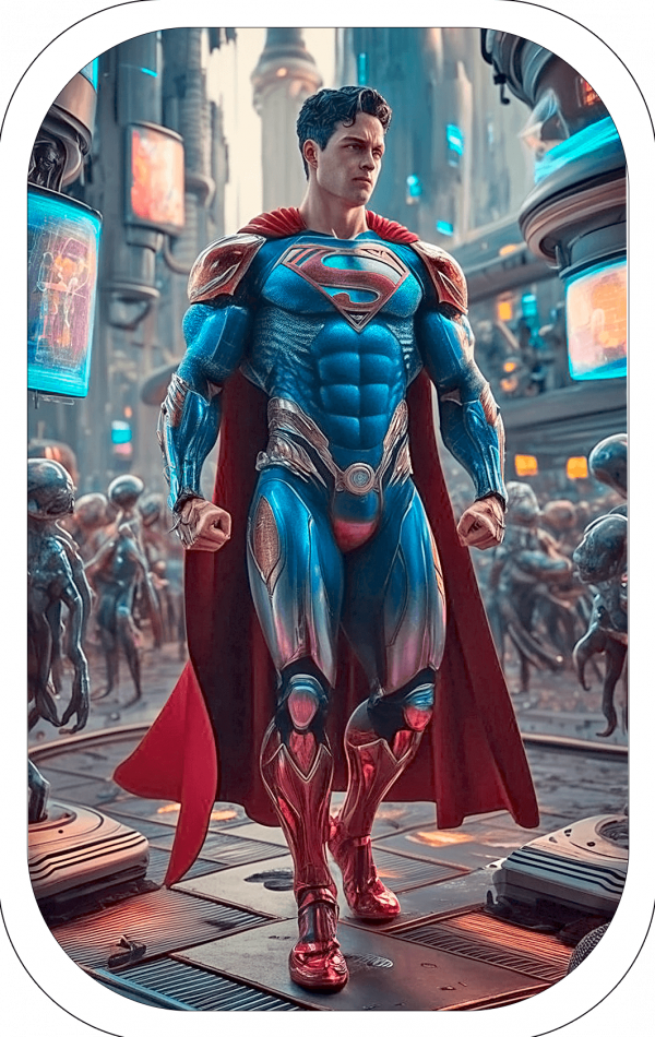 Tarjeticas Superman Futurista