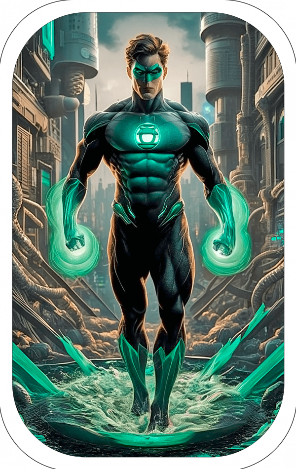 Tarjeticas Linterna Verde Futurista 02
