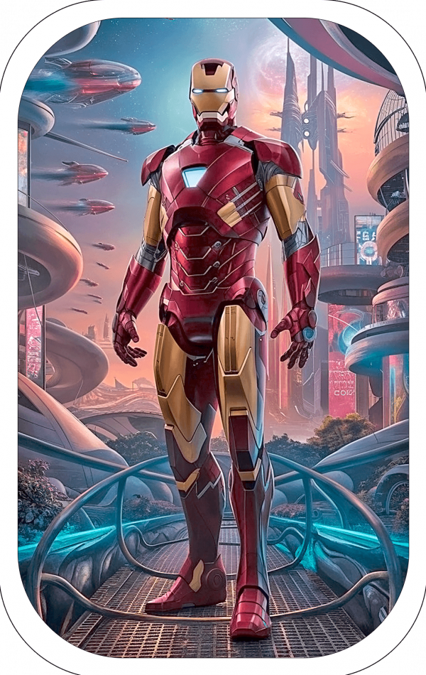 Tarjeticas Iron Man Futurista