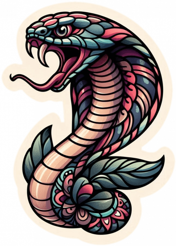 Tatuaje Acuarela Cobra 01