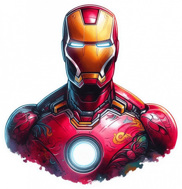 Tatuaje Acuarela de Iron Man 01