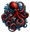 Tatuaje Acuarela Realista Pulpo 01