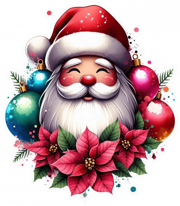 Santa Claus y Poinsettias 07