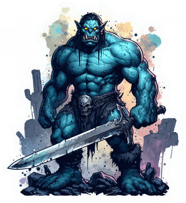Orco con espada Greatsword 01