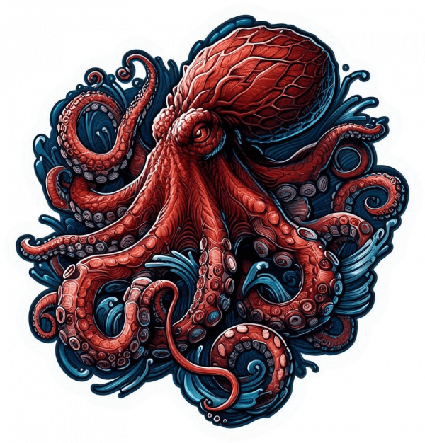 Tatuaje Acuarela Realista Pulpo 02