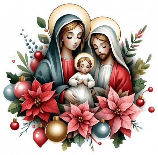 La Navidad y Poinsettias 01