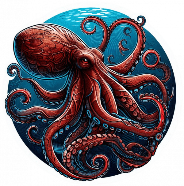 Tatuaje Acuarela Realista Pulpo 06