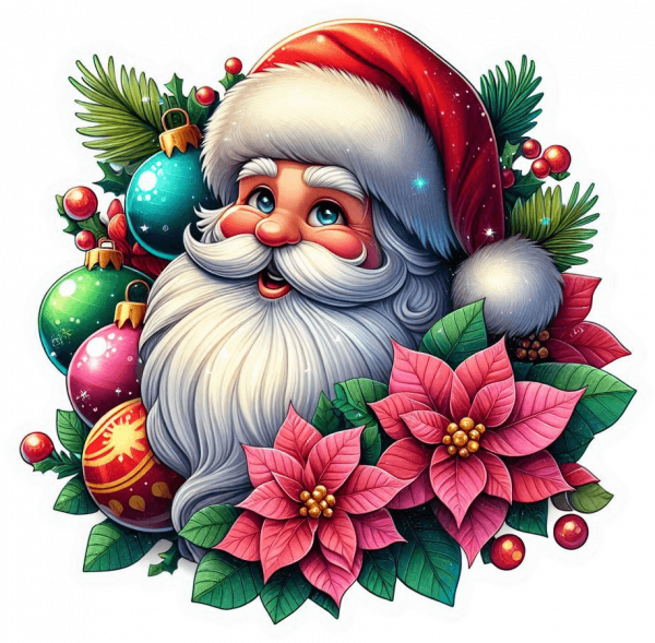 Santa Claus y Poinsettias 09