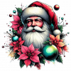 Santa Claus y Poinsettias 01