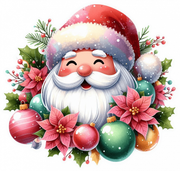 Santa Claus y Poinsettias 08