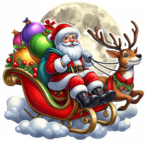 Santa Claus Y Rudolf El Reno Navidad