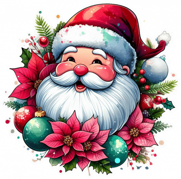 Santa Claus y Poinsettias 06
