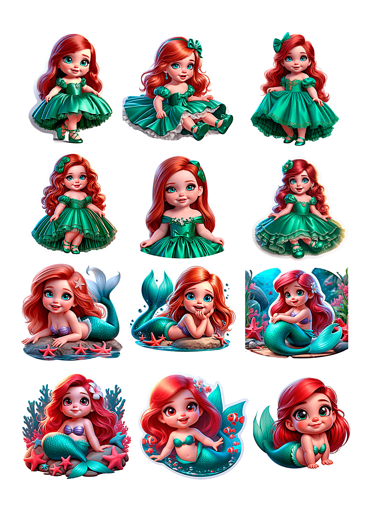 Plantilla Sirenita Bebe