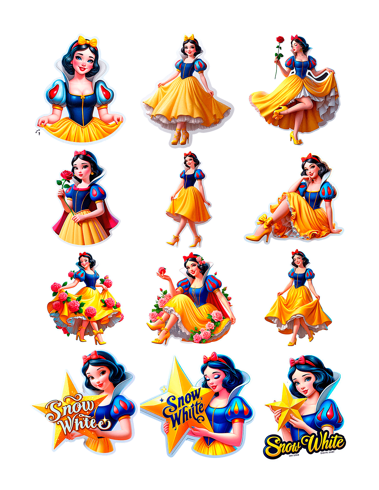 Plantilla Princesa Blanca Nieves