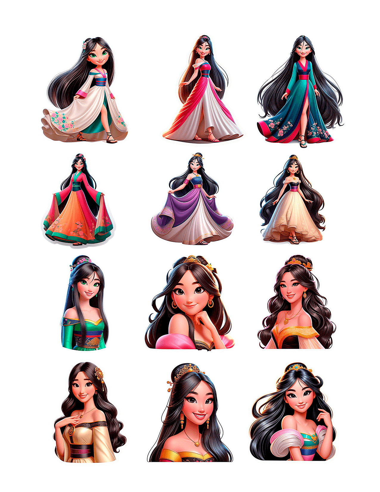 Plantilla Princesa Mulan