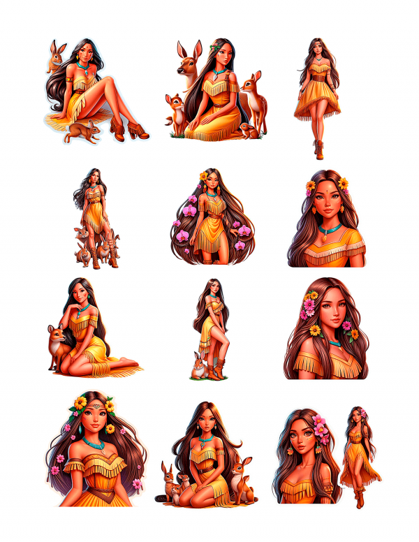 Plantilla Princesa Pocahontas