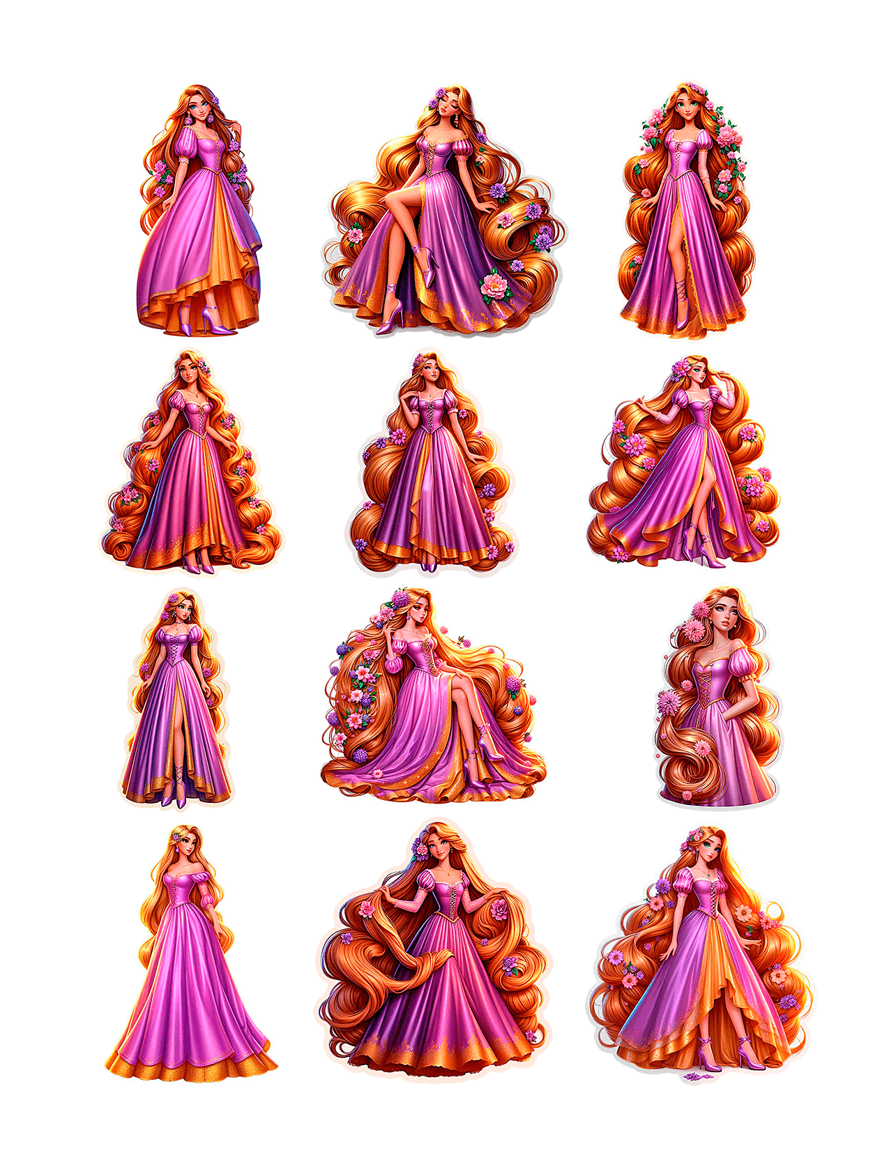 Plantilla Princesa Rapunzel