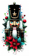 Cascanueces y Poinsettias de Navidad 01