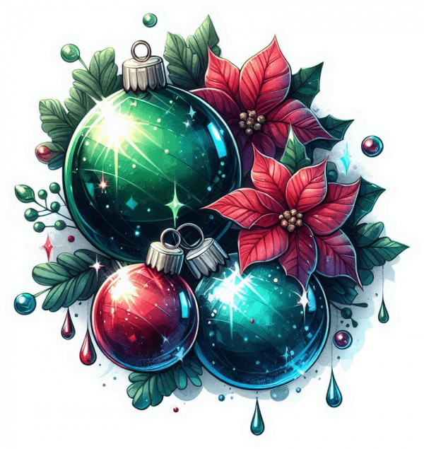 Bolas y lagrimas de Cristal pulido de navidad 08