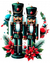 Cascanueces y Poinsettias de Navidad 02