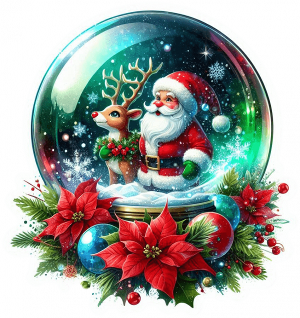 Bolas De Cristal Y Ponsettias