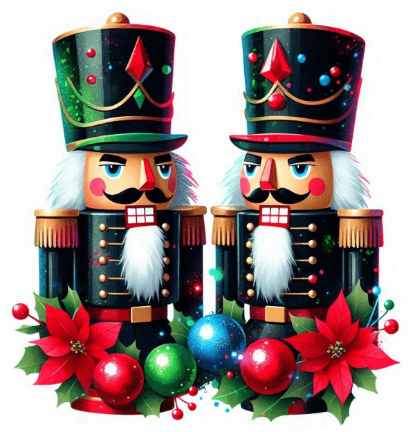Cascanueces y Poinsettias de Navidad 04