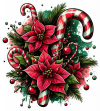 Bastones y Poinsetias de Navidad 01