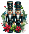 Cascanueces y Poinsettias de Navidad 03