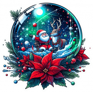 Bolas De Cristal Y Ponsettias