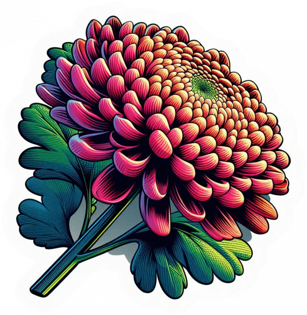 Crisantemos en Arte Pop 04