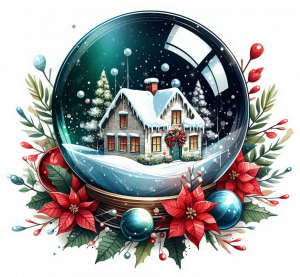 Bolas De Cristal Y Ponsettias