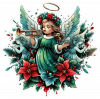 Angeles de Navidad y Poinsettias 02