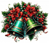 Campanas y Poinsetias de Navidad 02