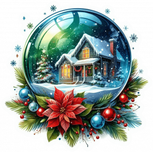 Bolas De Cristal Y Ponsettias