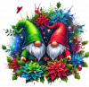 Gnomo y Poinsettias de Navidad 03