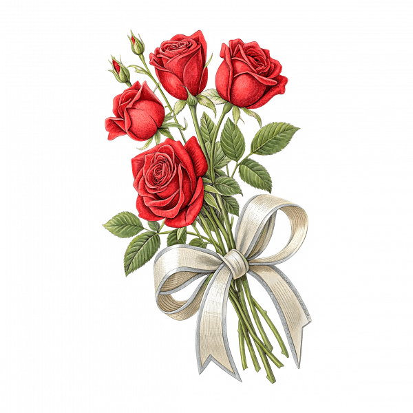 Ramo de Rosas Y lazo