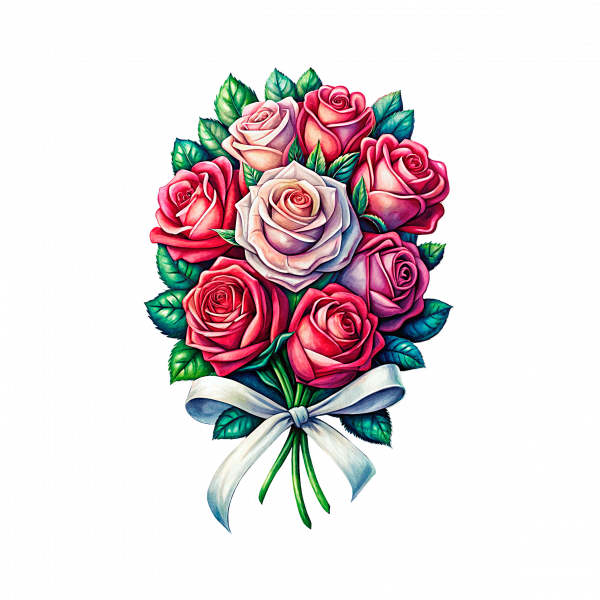 Ramo de Rosas Y lazo