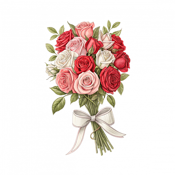 Ramo de Rosas Y lazo