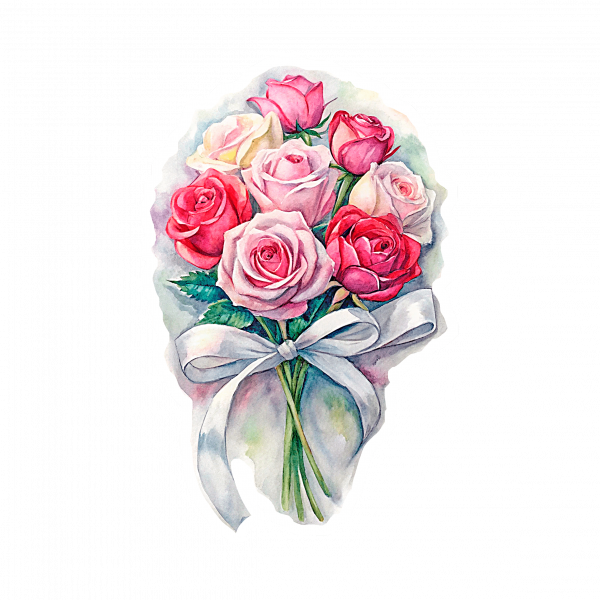Ramo de Rosas Y lazo