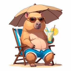 Capibara en la playa 01