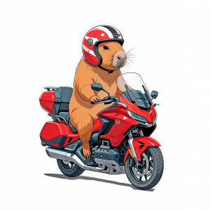 Capibara sobre moto 01