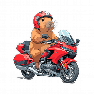 Capibara sobre moto 02