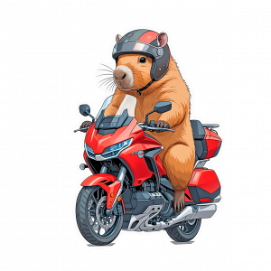 Capibara sobre moto 03