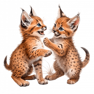 Caracal Cachorros Jugando