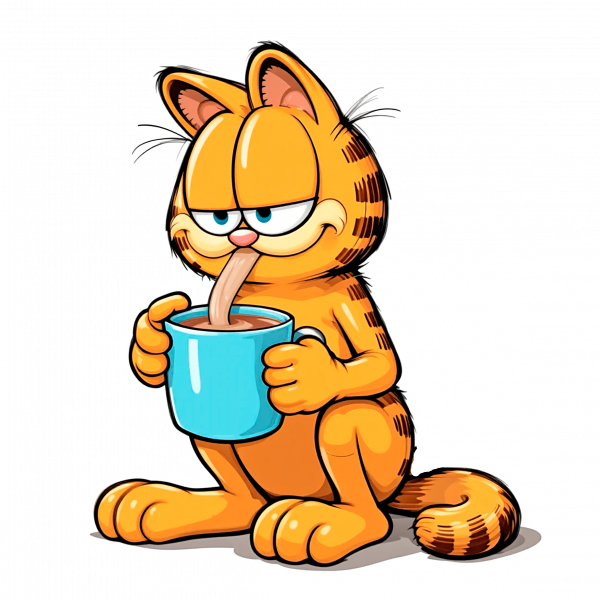 11096 Garfield Tomando Chocolate-min Garfield Tomando Chocolate