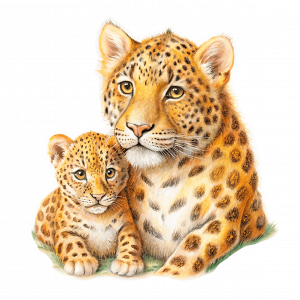 11364 Leopardo y prole 01-min Leopardo y prole 01