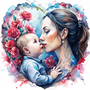 11455 Madre Niño y corazon de claveles (1)-min Madre Ni¤o y corazon de claveles (1)