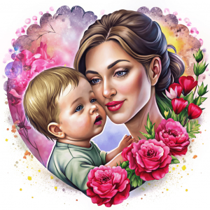 11456 Madre Niño y corazon de claveles (2)-min Madre Ni¤o y corazon de claveles (2)