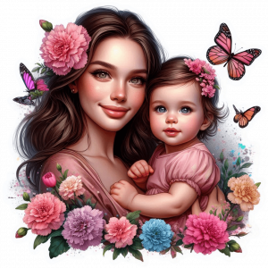 11467 Mama bebe claveles y Mariposas 01-min Mama bebe claveles y Mariposas 01